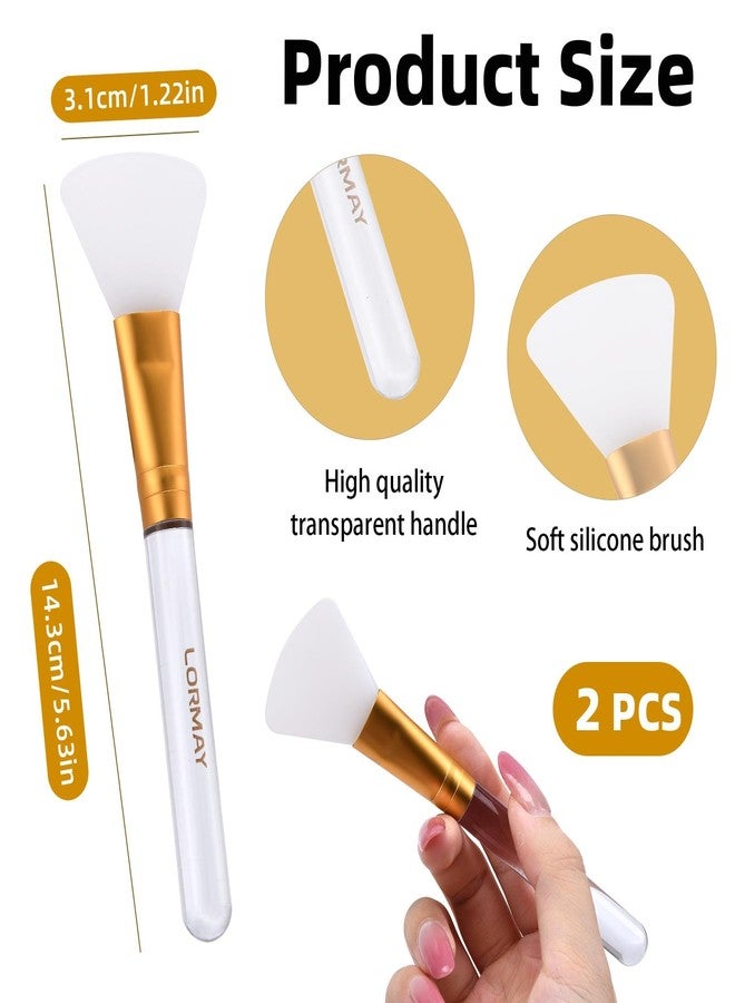 LORMAY Jelly Brush | 2 Pcs Silicone Face Mask Brushes | Facial Applicators for Even Coverage | Skincare Enhancer | Transparent Handles | All Skin Types | Kbeauty Accessory | Fan-shaped Head - Image 4